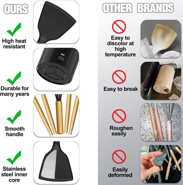 Kitchen Utensils Set - 34PCS Silicone Cooking Utensils with Holder