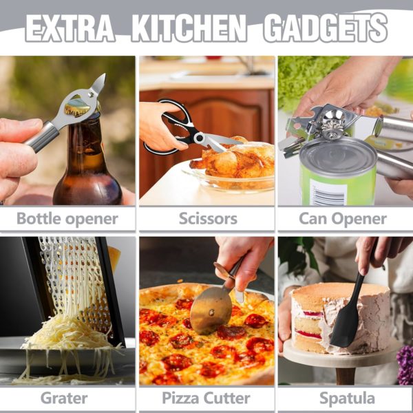 Kitchen Utensils Set - 34PCS Silicone Cooking Utensils with Holder