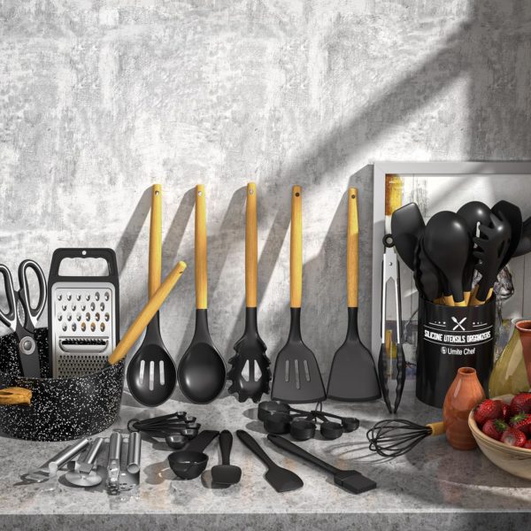 Kitchen Utensils Set - 34PCS Silicone Cooking Utensils with Holder